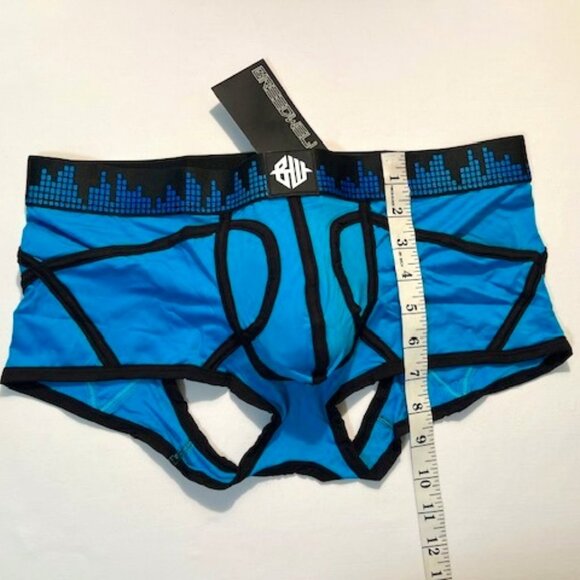 BREEDWELL Size M Equalizer Backless Brief/Boxer Jock - Aqua/Black/White - Picture 5 of 10
